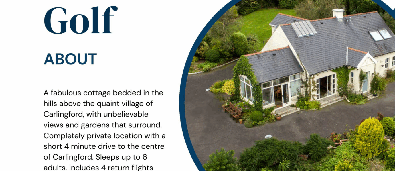 Irish Cottage Stay with Golf and Flights